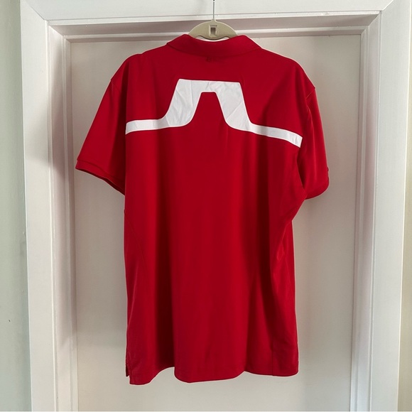 J. Lindeberg NEW Men's XL Regular Fit KV Golf Tech Jersey Polo Barbados Cherry - Picture 4 of 8